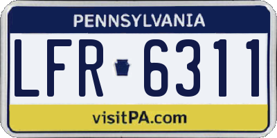PA license plate LFR6311