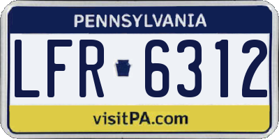 PA license plate LFR6312