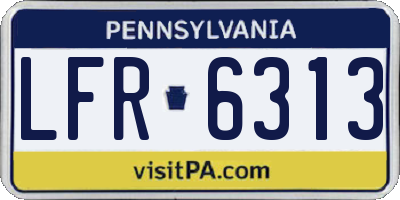 PA license plate LFR6313