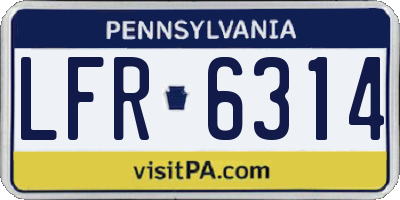PA license plate LFR6314
