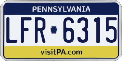 PA license plate LFR6315