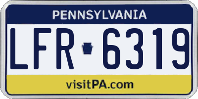 PA license plate LFR6319