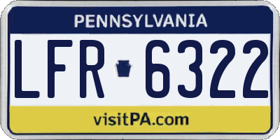 PA license plate LFR6322