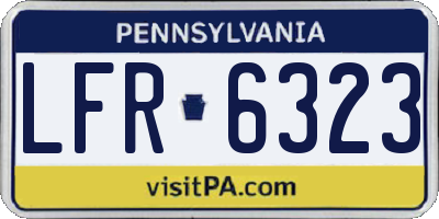 PA license plate LFR6323