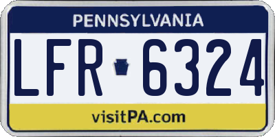 PA license plate LFR6324