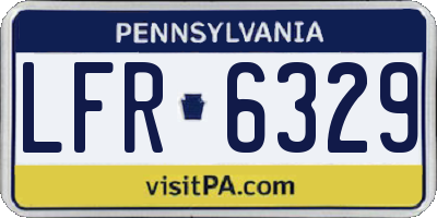 PA license plate LFR6329