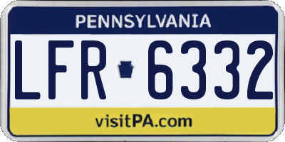 PA license plate LFR6332
