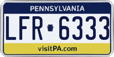 PA license plate LFR6333