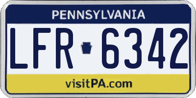PA license plate LFR6342