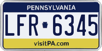 PA license plate LFR6345