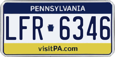PA license plate LFR6346