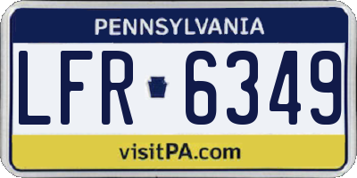 PA license plate LFR6349