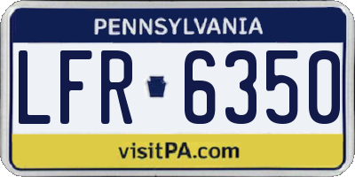 PA license plate LFR6350