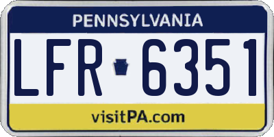 PA license plate LFR6351