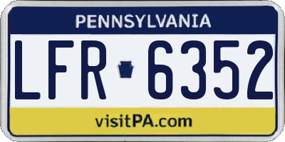 PA license plate LFR6352
