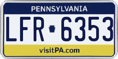 PA license plate LFR6353