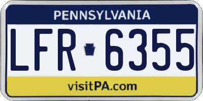 PA license plate LFR6355