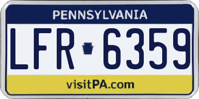 PA license plate LFR6359