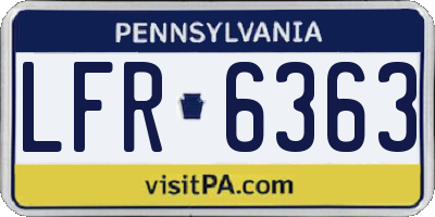 PA license plate LFR6363