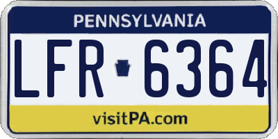 PA license plate LFR6364
