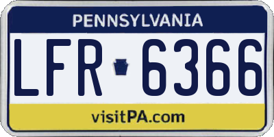 PA license plate LFR6366