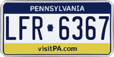 PA license plate LFR6367