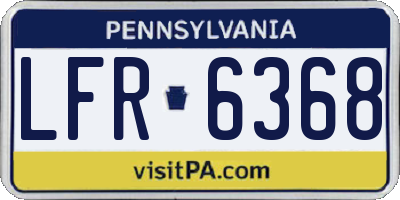PA license plate LFR6368