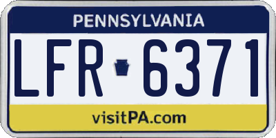 PA license plate LFR6371