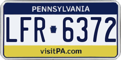 PA license plate LFR6372