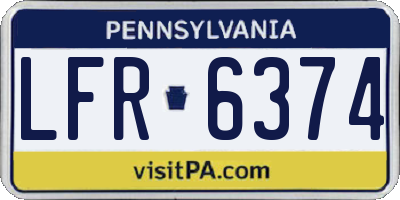 PA license plate LFR6374
