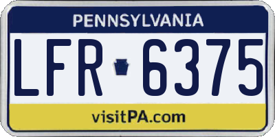 PA license plate LFR6375