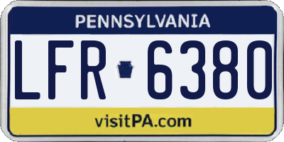 PA license plate LFR6380
