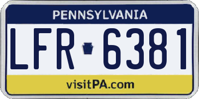 PA license plate LFR6381