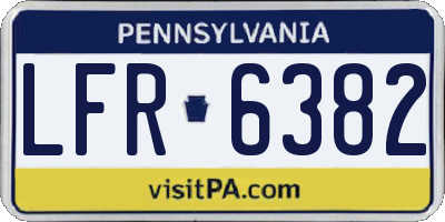 PA license plate LFR6382