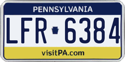 PA license plate LFR6384