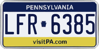 PA license plate LFR6385