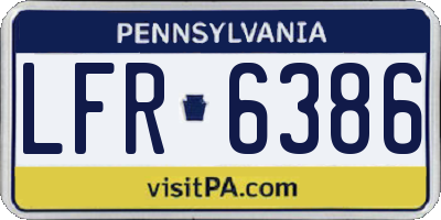PA license plate LFR6386