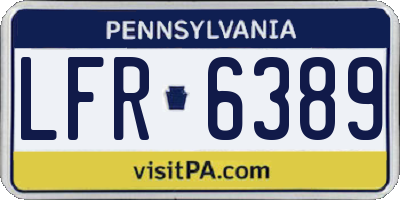 PA license plate LFR6389