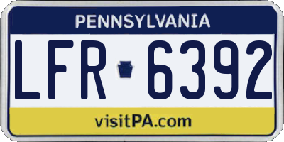 PA license plate LFR6392