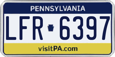 PA license plate LFR6397