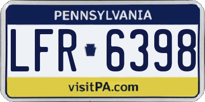 PA license plate LFR6398