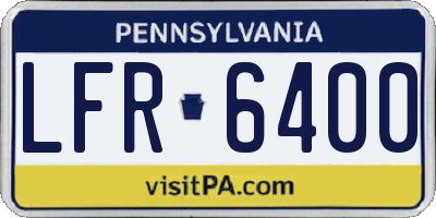 PA license plate LFR6400