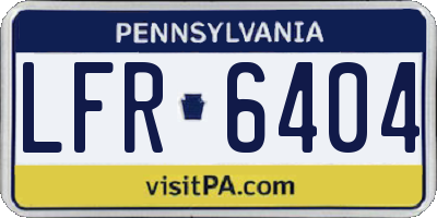 PA license plate LFR6404