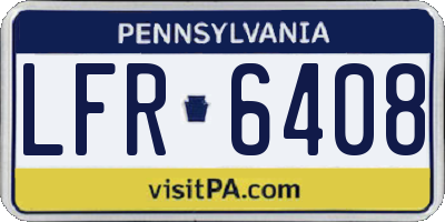 PA license plate LFR6408