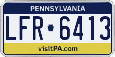 PA license plate LFR6413