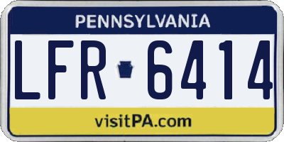 PA license plate LFR6414