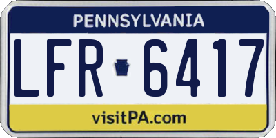PA license plate LFR6417