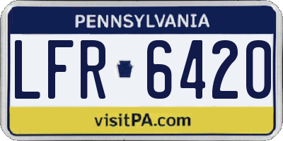 PA license plate LFR6420