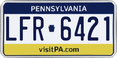 PA license plate LFR6421