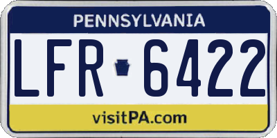 PA license plate LFR6422